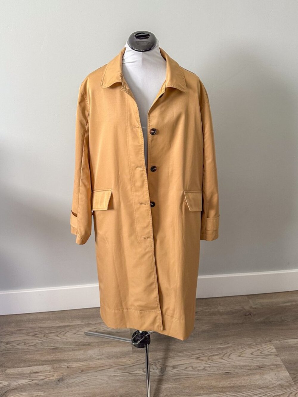 Khaki Camel Long Trench Coat